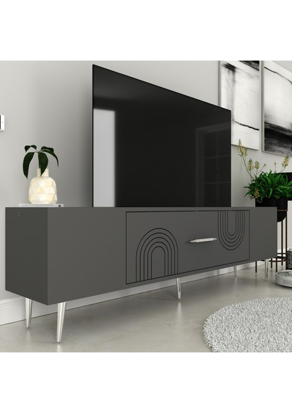 DEKOL2DD Tv Sehpası Antrasit-Gümüş fiyatları