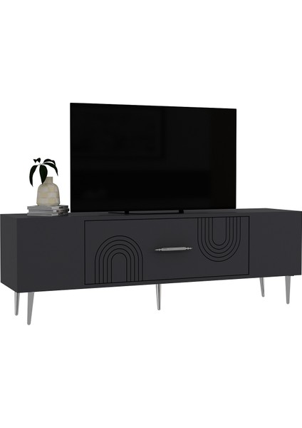 DEKOL2DD Tv Sehpası Antrasit-Gümüş modelleri