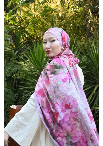 Comfy Flue Desen Şal - Pembe