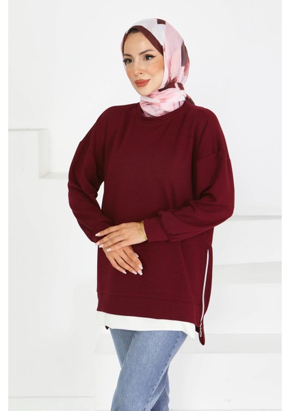 Garnili Fermuarlı Iki Iplik Sweatshirt fiyatları