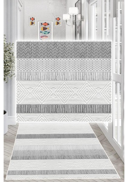 Dijital Baskılı Dekoratif Kaymaz Taban Yıkanabilir Çizgisel Desen Yolluk Antre Hol Halısı Salon Halısı modelleri