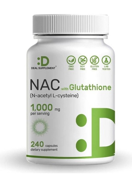 Na/c Supplement (N-Acetyl Cysteine) With Reduced Glutathione, 240 Capsules