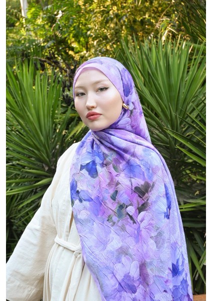 Comfy Flue Desen Şal - Lila