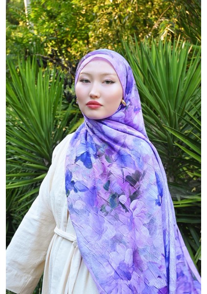 Comfy Flue Desen Şal - Lila modelleri