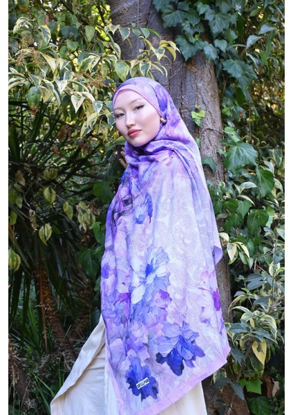 Comfy Flue Desen Şal - Lila