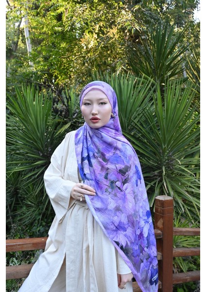 Comfy Flue Desen Şal - Lila
