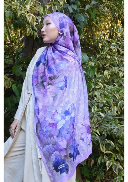 Comfy Flue Desen Şal - Lila