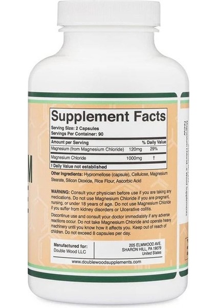 Magnezyum Chloride 1000MG 180 Veg. Kapsül.usa Vers. modelleri
