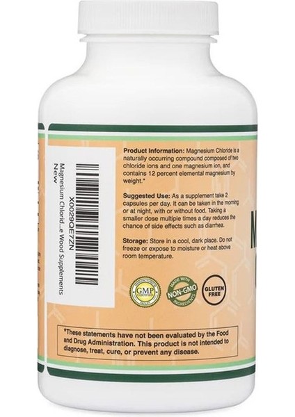 Magnezyum Chloride 1000MG 180 Veg. Kapsül.usa Vers. fırsatları