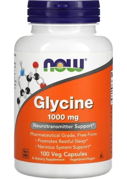 Now Foods, Glycine, 1,000 Mg, 100 Veg Capsules