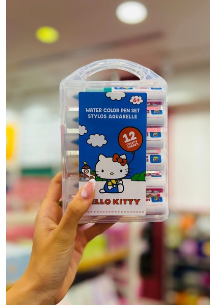 Sanrio Lisanslı Hello Kitty Okul Serisi Sulu Boya Seti 12'li