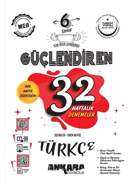 6. Sınıf Güçlendiren 32 Haftalık Türkçe Kazanım DENEMELERI-2025/26