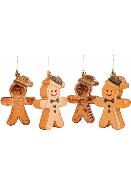 Yılbaşı Süsü 4'lü Kurabiye Adam Kahverengi 12 cm fiyatları