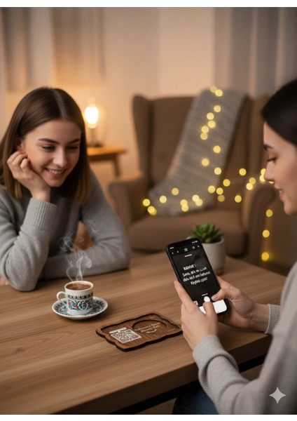 Kahvenin Sana Mesajı Var! Kahve Sunumluğu, Kahve Altlığı, Karekod Fincan Altlığı, Qr Kod Fincan fiyatları