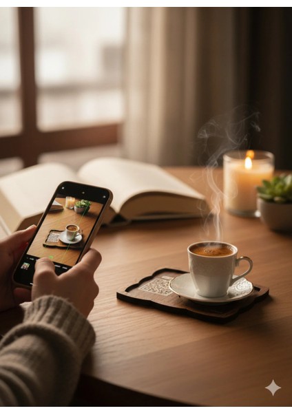 Kahvenin Sana Mesajı Var! Kahve Sunumluğu, Kahve Altlığı, Karekod Fincan Altlığı, Qr Kod Fincan modelleri