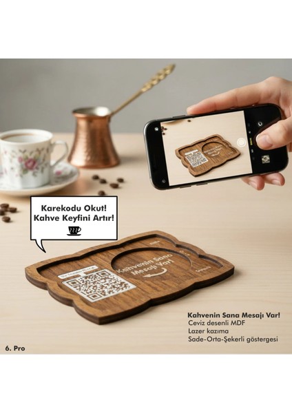 Kahvenin Sana Mesajı Var! Kahve Sunumluğu, Kahve Altlığı, Karekod Fincan Altlığı, Qr Kod Fincan