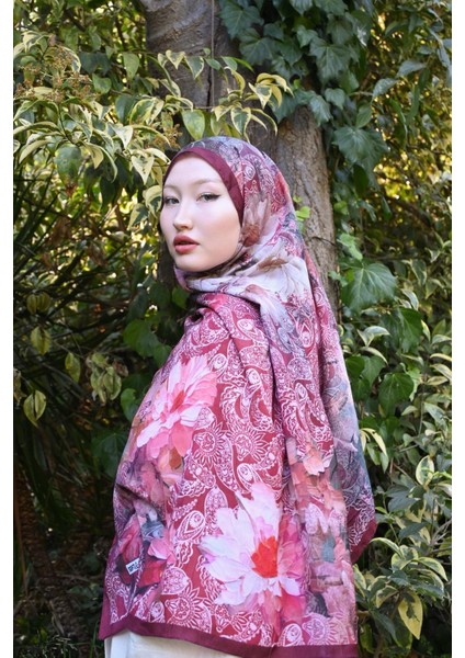 Comfy Flue Desen Şal - Bordo