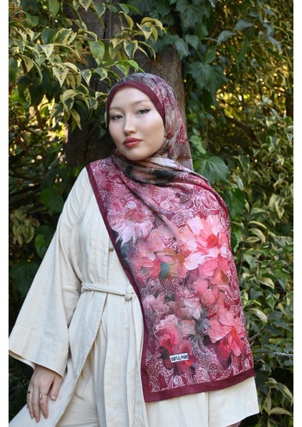Comfy Flue Desen Şal - Bordo fiyatları