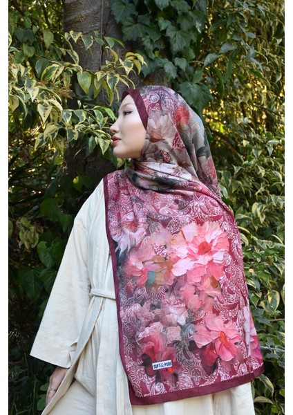 Comfy Flue Desen Şal - Bordo modelleri