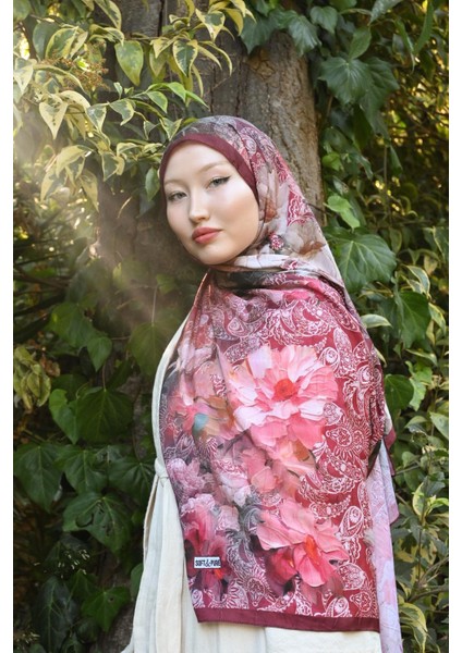 Comfy Flue Desen Şal - Bordo fırsatları