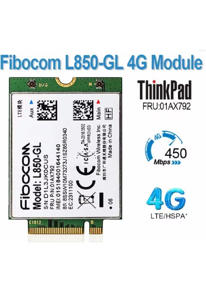 Wireless L850-GL M.2 Kart Hücresel Lte Kablosuz Modülü Thinkpad Uyumlu fiyatları