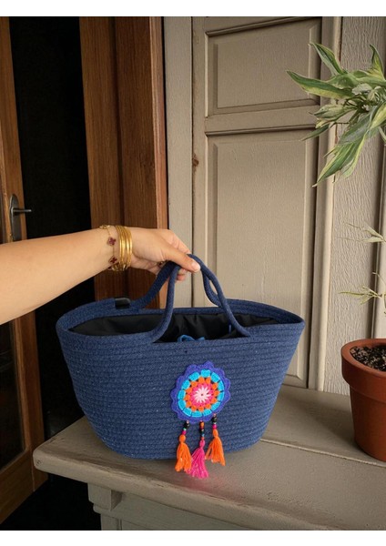 Hasır Görünümlü Omuz Çantası , El Çantası , Plaj Çantası