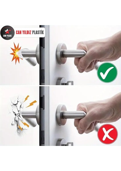 CAN YILDIZ PLASTİK Şeffaf Silikon Plastik Kapı Kolu Tutucu Tutacağı Durdurucu Pencere Tamponu Stoperi (12 ADET) fiyatları