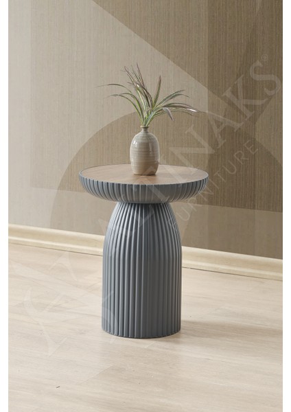 Diamond Bohem Sehpa,tekli Sehpa,yan Sehpa,zigon Sehpa - Antrasit & Barok (K.gri & Ceviz)