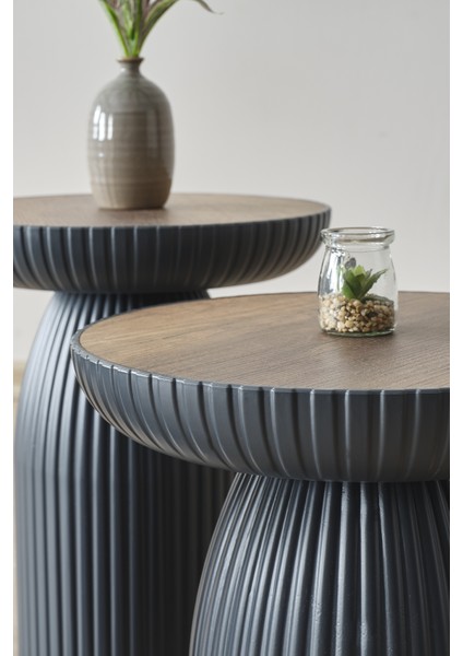 Diamond Bohem Sehpa,tekli Sehpa,yan Sehpa,zigon Sehpa - Antrasit & Barok (K.gri & Ceviz) indirimleri