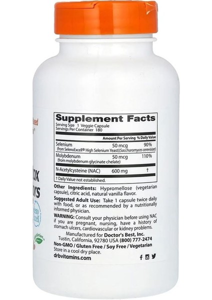 Doctor's Best , Na/c Detox Regulators, 180 Veggie Caps fiyatları