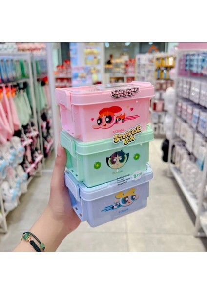 Powerpuff Girls Lisanslı 3 Katlı Saklama Kutusu