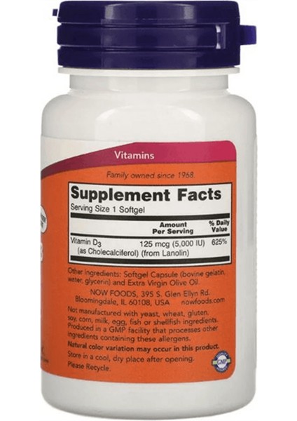 High Potency Vitamin D-3 125 Mcg (5,000 Iu) 240 Softgels fiyatları