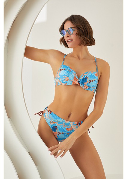 Renkli Mixed Yandan Ip Büzgülü Tek Alt Bikini fiyatları