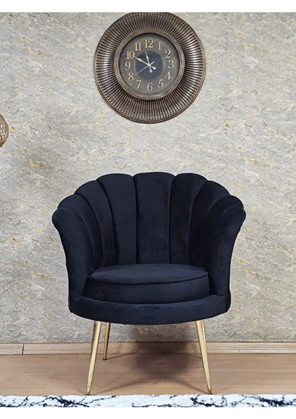 Tekli Istiridye Gold Kaplama Sivriltme Ayak Çay Seti Koltuk Tekli Berjer , Balkon, Salon, Ofis Siyah Renk 47 x 47 Boyut/ebat fiyatları