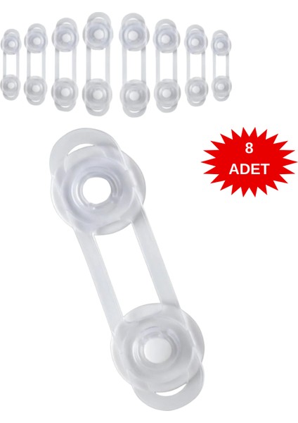 Bebek ve Çocuk Güvenlik Dolap Çekmece Kilidi 8 Adet