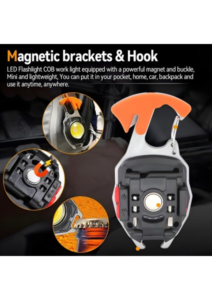 Volemi Çok Fonksiyonlu Fener, Kamp Feneri, Acil Durum Lambası 6 Modlu Çakmaklı LED Fener