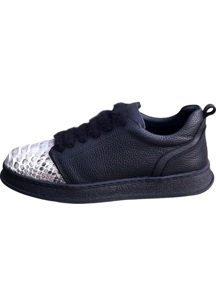 Siyah Deri&python Sneaker