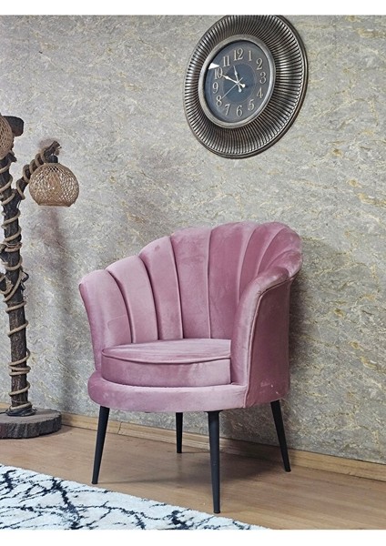 Tekli Istiridye Siyah Boyalı Sivriltme Ayak Çay Seti Koltuk Tekli Berjer , Balkon, Salon, Ofis Pembe Renk 47 x 47 Boyut/ebat fırsatları