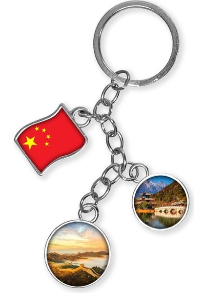 Çin Üçlü Epoksi Metal Çift Taraflı Damla Anahtarlık China