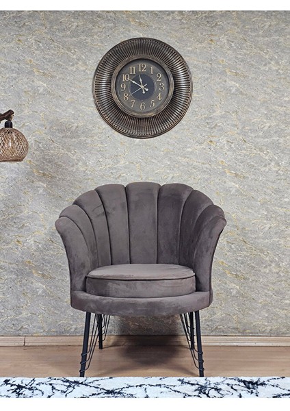 Tekli Istiridye Siyah Boyalı Telli Ayak Çay Seti Koltuk Tekli Berjer , Balkon, Salon, Ofis Kahverengi Renk 47 x 47 Boyut/ebat fiyatları