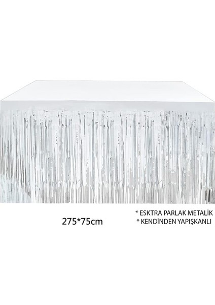 Gümüş Metalize Masa Eteği 275X75 cm – Kendinden Yapışkanlı (3791) indirimleri