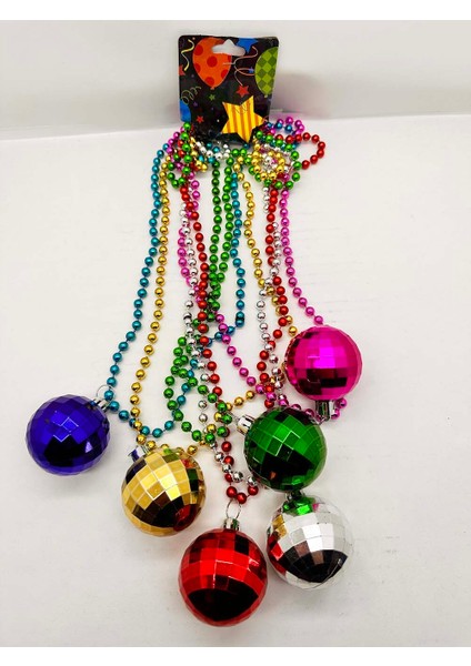 70&apos;ler 80&apos;ler ve 90&apos;lar Temalı Disko Topu Kolye Seti 6 Adet (3791) modelleri