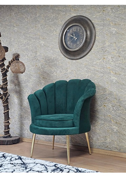 Tekli Istiridye Gold Kaplama Sivriltme Ayak Çay Seti Koltuk Tekli Berjer , Balkon, Salon, Ofis Yeşil Renk 47 x 47 Boyut/ebat fırsatları