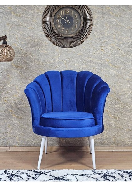 Tekli Istiridye Beyaz Boyalı Sivriltme Ayak Çay Seti Koltuk Tekli Berjer , Balkon, Salon, Ofis Mavi Renk 47 x 47 Boyut/ebat fiyatları