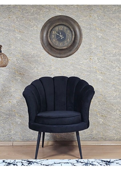 Tekli Istiridye Siyah Boyalı Sivriltme Ayak Çay Seti Koltuk Tekli Berjer , Balkon, Salon, Ofis Siyah Renk 47 x 47 Boyut/ebat fiyatları