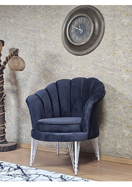 Tekli Istiridye Beyaz Boyalı Telli Ayak Çay Seti Koltuk Tekli Berjer , Balkon, Salon, Ofis Füme Renk 47 x 47 Boyut/ebat fırsatları