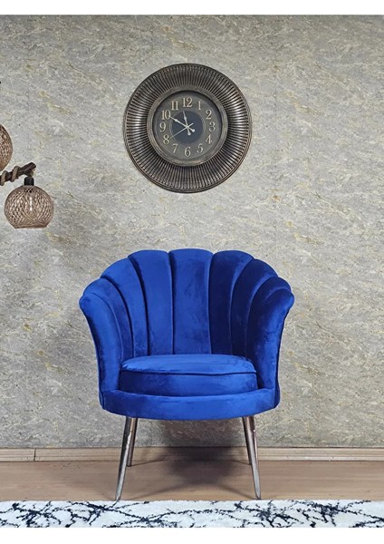 Tekli Istiridye Krom Kaplama Sivriltme Ayak Çay Seti Koltuk Tekli Berjer , Balkon, Salon, Ofis Mavi Renk 47 x 47 Boyut/ebat fiyatları