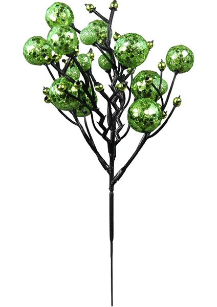 Yılbaşı Süsü Simli Pullu Mini Berry Yeşil 20 cm