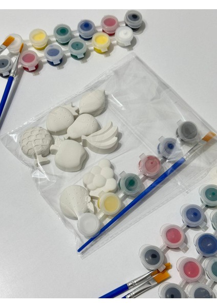 50 Adet Çocuk ve Yetişkin Boyama Setleri | 5 Adet 6'lı Akrilik Boya, 3 Adet Fırçalı Taş Hobi Kiti | Çocuk Oyunu | Çocuk Hobi | Yetişkin Hobi | Taş Boyama Seti | Ekransız Çocuk | Aktivite Seti