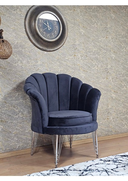 Tekli Istiridye Krom Kaplama Telli Ayak Çay Seti Koltuk Tekli Berjer , Balkon, Salon, Ofis Füme Renk 47 x 47 Boyut/ebat modelleri